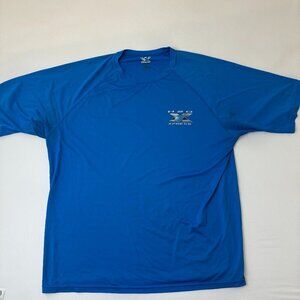 H2O Xpress Shirt Mens XL Blue Moisture Wicking Fishing Outdoor Performance Tee